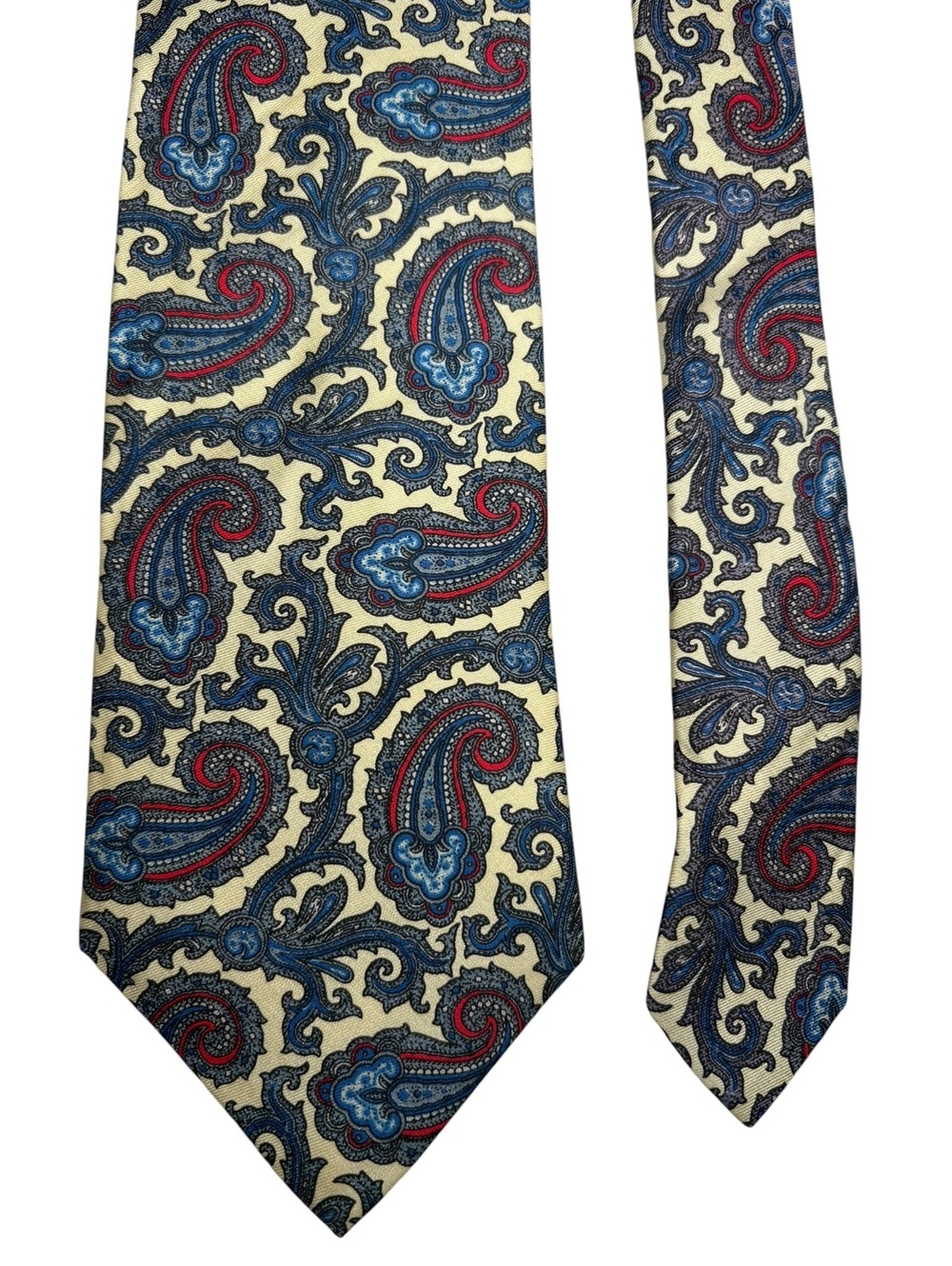 Gant 100% Silk Cream Blue Red Paisley Men's Designer Tie